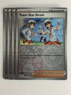 Pokemon TCG Obsidian Flames 4x Playset Reverse Holo Team Star Grunt 195/197 NM - Image 1