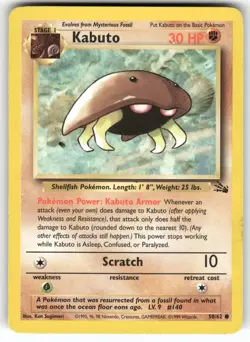 Kabuto 50/62 Common Fossil Pokemon Lightly Played - Image 1