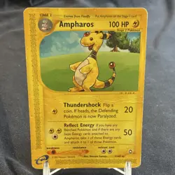 Pokemon Ampharos Aquapolis Rare Stage 2 100 HP 1/147 2002 English Regular - Image 1