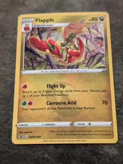 Flapple SWSH189 Near Mint Black Star Promo Cosmos Holo Rare Pokemon TCG Card - Image 4