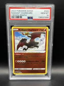 Radiant Charizard Pokemon Sword And Shield Crown Zenith 020/159 PSA 10 - Image 1