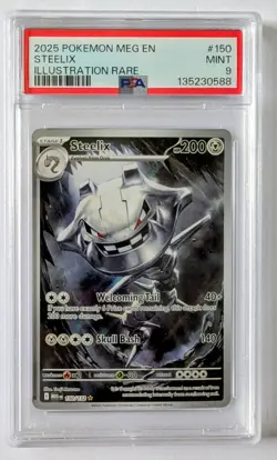 Steelix 2025 Pokemon Mega Evolution #150/132 Illustration Rare PSA 9 - Image 1