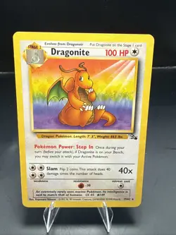 Pokemon TCG Dragonite Fossil 19/62 Regular Unlimited Rare - Image 1