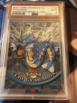2000 Topps Pokemon TV Gyarados Animation Series 3 Foil PSA Mint 9 - Image 1