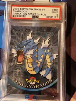 2000 Topps Pokemon TV Gyarados Animation Series 3 Foil PSA Mint 9 - Image 4