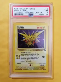 Pokemon Fossil Zapdos 15/62 PSA 7 - Image 1