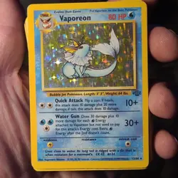 Pokemon TCG Vaporeon Jungle Holo Rare 12/64 1999 80HP English Vintage Wizards - Image 1