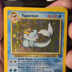 Pokemon TCG Vaporeon Jungle Holo Rare 12/64 1999 80HP English Vintage Wizards - Image 3