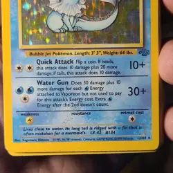 Pokemon TCG Vaporeon Jungle Holo Rare 12/64 1999 80HP English Vintage Wizards - Image 4