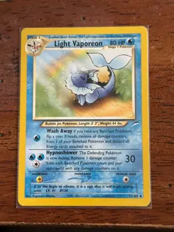 Light Vaporeon # 52/105 Uncommon Neo Destiny 2002 Pokemon EN Near Mint Vintage - Image 1