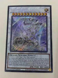 Yugioh - Blue-Eyes Ultimate Spirit Dragon x 3 - 1st Secret Rare NM - Free Holo - Image 2