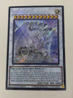 Yugioh - Blue-Eyes Ultimate Spirit Dragon x 3 - 1st Secret Rare NM - Free Holo - Image 3