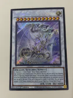 Yugioh - Blue-Eyes Ultimate Spirit Dragon x 3 - 1st Secret Rare NM - Free Holo - Image 4