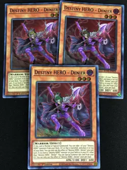 YUGIOH DESTINY HERO DENIER BODE-EN018 1ST SUPER X3 (NM) - Image 1
