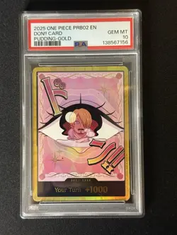 One Piece TCG: PRB-02 Charlotte Pudding GOLD Don! ENGLISH PSA 10 GEM - Image 1
