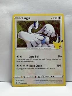 Pokemon TCG Lugia Celebrations Holo Rare Card 022/025 25th Anniversary Edition - Image 1