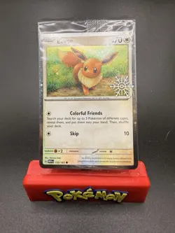 SEALED Eevee 133/165 Holiday Calendar Snowflake Stamped Cosmos Holo Pokemon Card - Image 1