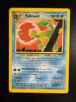 Politoed 27/75 Non Holo Rare Neo Discovery Pokemon Card - Image 1