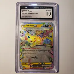 Graded Pokemon Card ENG Pikachu ex 057/191 Sv08: Surging Sparks Holo CGC 10 - Image 2