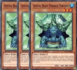 Yugioh - Crystal Beast Emerald Tortoise x 3 - 1st Edition NM - Free Holo Card - Image 1