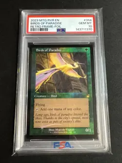 MtG Ravnica Remastered Retro Frame Birds of Paradise PSA 10 #344 - Image 1