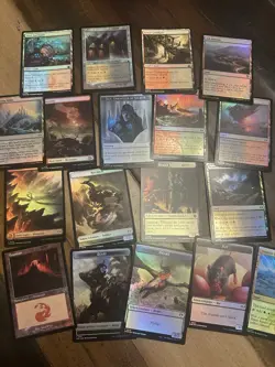MtG Magic the Gathering All Foil Land and Token Collection - Image 1