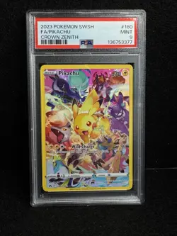 2023 POKEMON SWORD & SHIELD CROWN ZENITH #160 FULL ART/PIKACHU PSA 10 - Image 1