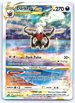 Darkrai VSTAR GG50/GG70 Holo VSTAR Rare Crown Zenith Galarian Gallery Pokemon NM - Image 1