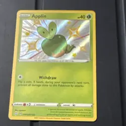 Pokemon Applin SV012/SV122 Shining Fates Shiny Vault Shiny Holo 40HP English - Image 1
