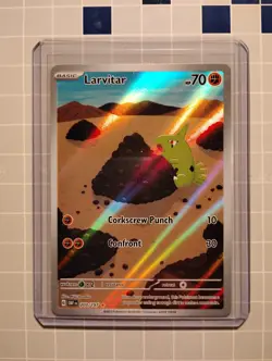 2023 Pokemon Larvitar - Obsidian Flames SV03 203/197 HOLO Illustration Rare - Image 1