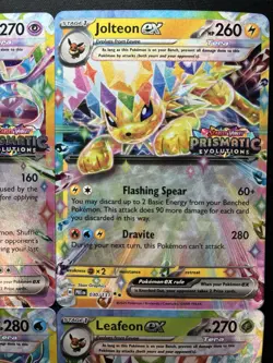 Pokemon: Jolteon, Vaporeon, Leafeon & Sylveon ex (Prismatic Stamped) Lot - Image 3