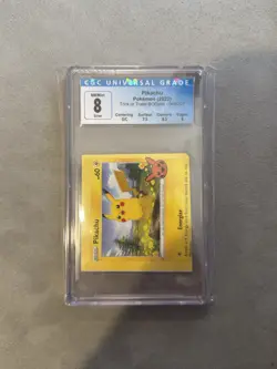 ROTATED MISCUT ERROR Pikachu (Trick or Trade Halloween) 049/203 Pokemon CGC 8 - Image 1
