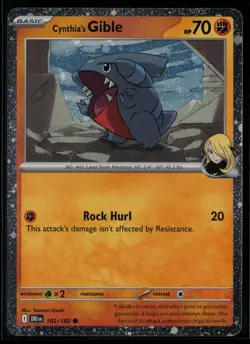 Cynthia's Gible Cosmos Holo 102/182 Common Destined Rivals Near Mint - Image 1