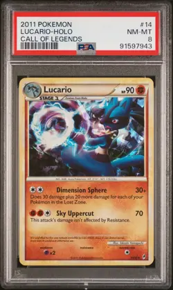 2011 Pokemon Call of Legends Lucario #14/95 PSA 8 NM-MT - Image 2