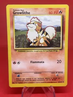Growlithe 28/102 Base Set Unlimited Uncommon Pokemon WOTC- Lp - Image 1