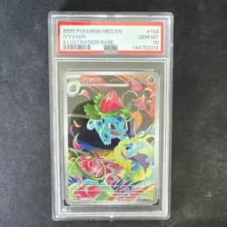 Pokemon Ivysaur 134/132 Me01 PSA 10 110 HP Holo - Image 1