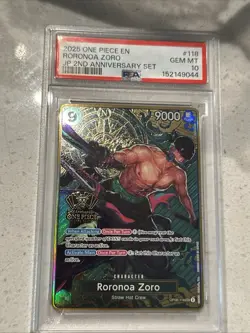 One Piece CCG Roronoa Zoro JP 2nd Anniversary (English Version) - Image 1