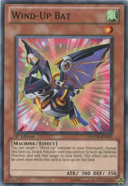 Yugioh Wind-Up Bat PHSW-EN025 Common LP x3 Play Set - Image 1