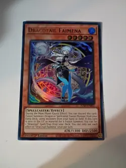 Dracotail Faimena Starlight Rare jush-en002 Justice Hunters Yugioh! - Image 1