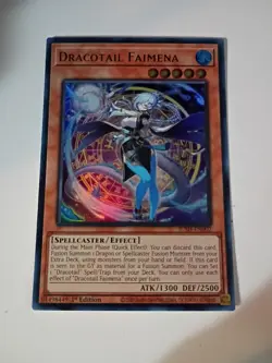 Dracotail Faimena Starlight Rare jush-en002 Justice Hunters Yugioh! - Image 2