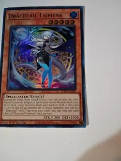 Dracotail Faimena Starlight Rare jush-en002 Justice Hunters Yugioh! - Image 3