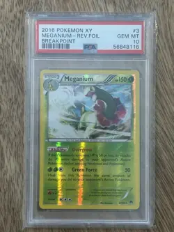 2016 Pokemon XY Breakpoint Meganium Reverse Holo 3/122 PSA 10 Gem Mint - Image 1