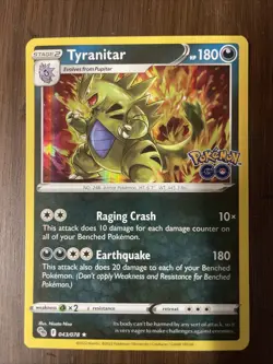 Tyranitar Holo Rare Pokemon GO 043/078 LP - Image 1