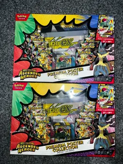 x2 Pokemon Ascended Heroes Mega Lucario Premium Poster Collection New & Sealed - Image 1