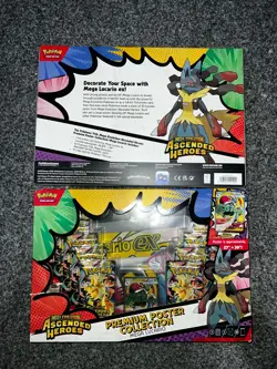 x2 Pokemon Ascended Heroes Mega Lucario Premium Poster Collection New & Sealed - Image 5