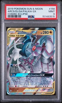 Pokemon TCG Arceus & Dialga & Palkia GX 156/236 Cosmic Eclipse Ultra Rare - Image 1
