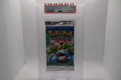 1999 Pokemon Base Set (UK / 4th Print) Booster Pack (Venusaur) PSA 9 - Image 1