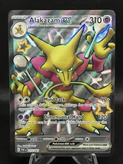 Pokemon TCG Alakazam EX 215/091 PAF EN Full Art Holo Psychic Near Mint Paldean - Image 1