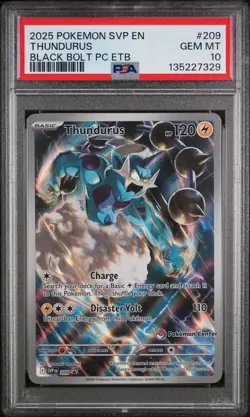 Thundurus Black Bolt Pokemon Center Etb Black Star Promo SVP209 PSA 10 - Image 1