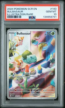 PSA 10 Bulbasaur 143/142 Sv07: Stellar Crown Illustration Rare Holo 2024 Pokemon - Image 1